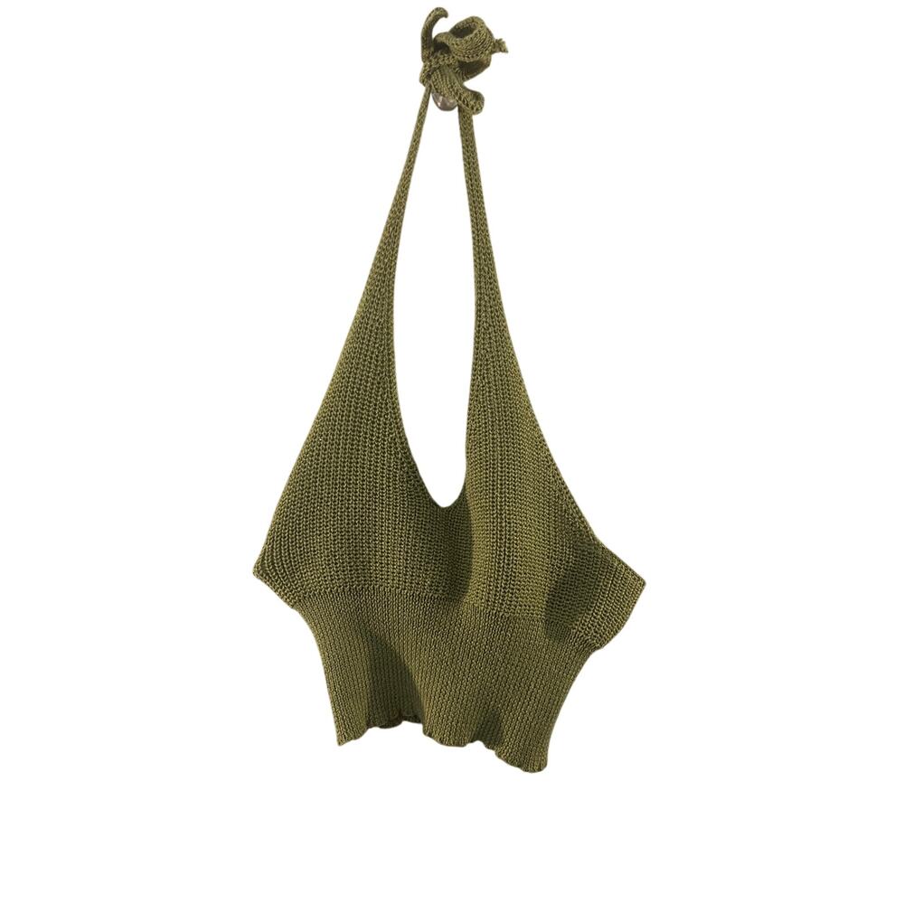 Knitted Halter crop top womens size S